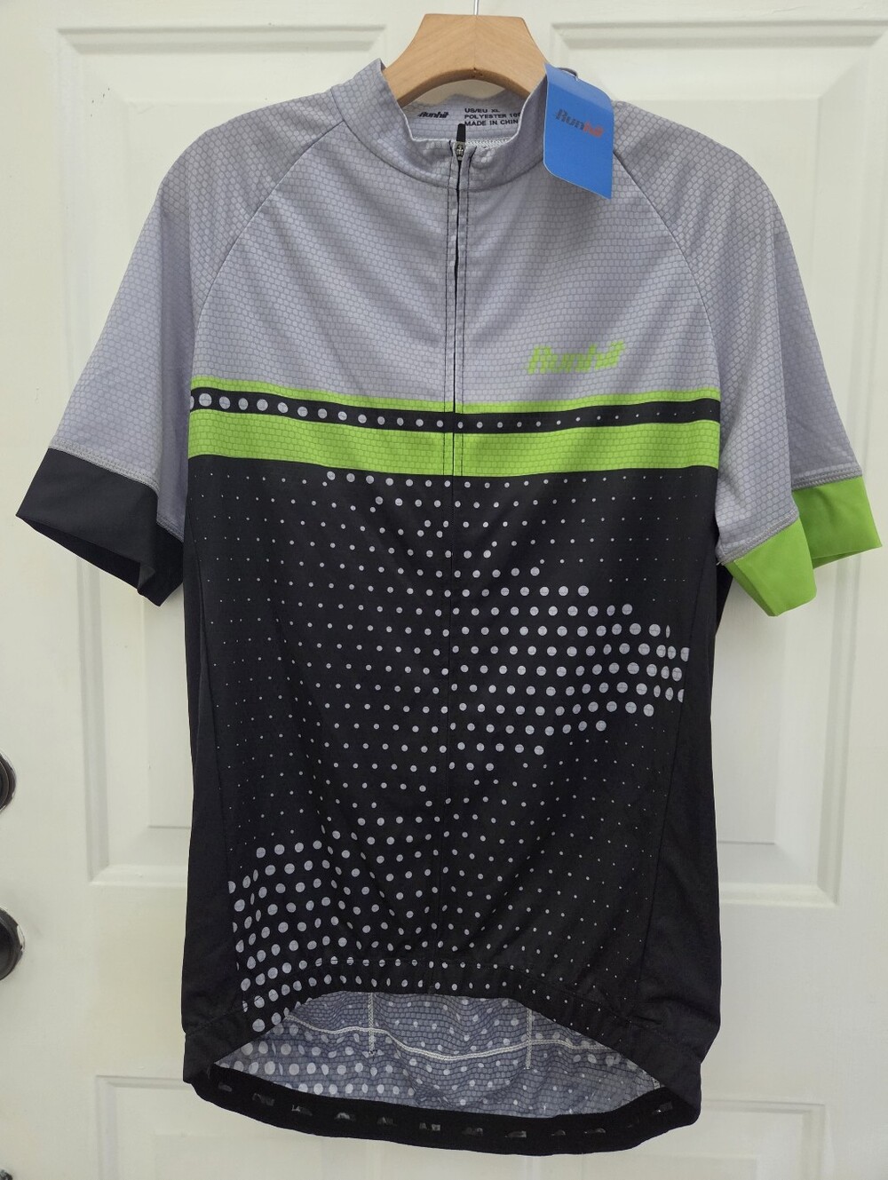 NWT Runhit Men's Cycling Jersey - Gray Black Green